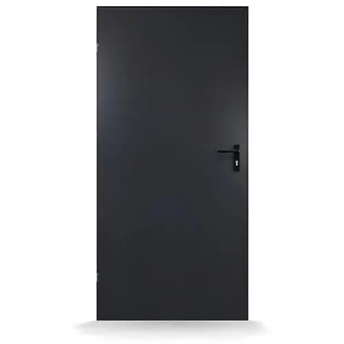 Produktbild: FENSTERVERSAND - Nebeneingangstür nach innen öffnend Stahl, Eingangstür, Nebeneingangstür Anthrazit, Kellertür, Haustüren Eingangstüren, BxH: 941x2115 mm DIN links, Türklinke innen, außen