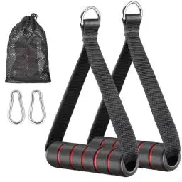 Produktbild: Fentar 2stk Kabelzug Griffe, Ergonomisch Fitness Griffe für Fitnessbänder oder Klimmzug Bänder, rutschfest Klimmzug Griffe, Gym Zubehör, Seilzug Griffe mit 2 Schnallen für Seilzug Trizeps Übung
