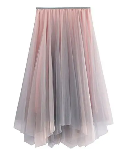 Produktbild: FEOYA Faltenrock Sommerrock Frauen Einfarbig Hohe Taille A-Linie Maxirock Kuchen Rock Midi Strandrock