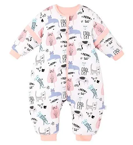Produktbild: FEOYA Winterschlafsack Mit Beinen Baby Schlafsack Mit Füßen Baby Mädchen Schlafanzug Baby Warm Mit Fuß Babyschlafsack Mit Beinen Winter Schlafstrampler Mit Fuß Mädchen Babykleidung Winter 3-4 Jahre