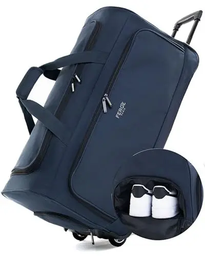 Produktbild: FERGÉ Reisetasche mit Rollen Paris | Separates Schuhfach Weichgepäck Trolley Reisetasche Weekender Paris 90 Liter, grau