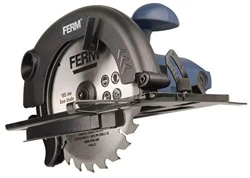 Produktbild: FERM Kreissäge 1200W -185mm Spindelarretierung - verstellbare Fußplatte (45 und 90 Grad) - Inkl. TCT Sägeblatt und Parallelführung