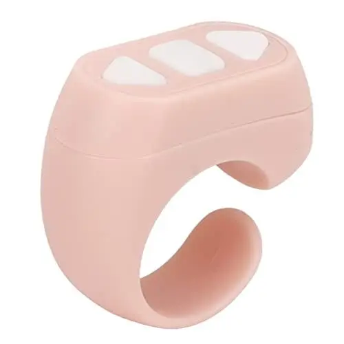 Produktbild: Fernbedienungs-Ring-Finger-Scroller, Remote-Bluetooth-Scrolling-Ring-Seitenwender, Click-Like-Selfie-Gerät, Kamera-Fernauslöser (Rosa)