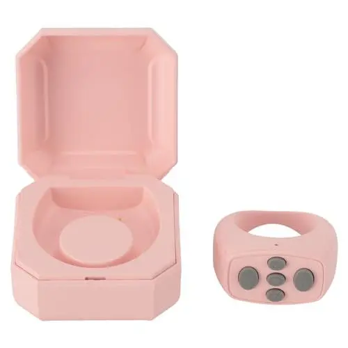 Produktbild: Fernbedienungs-Scrolling-Ring, Matte, Mattierte Textur, 40-mAh-Fernbedienungsring mit 200-mAh-Ladefach für Elektronische Bücher (Rosa)