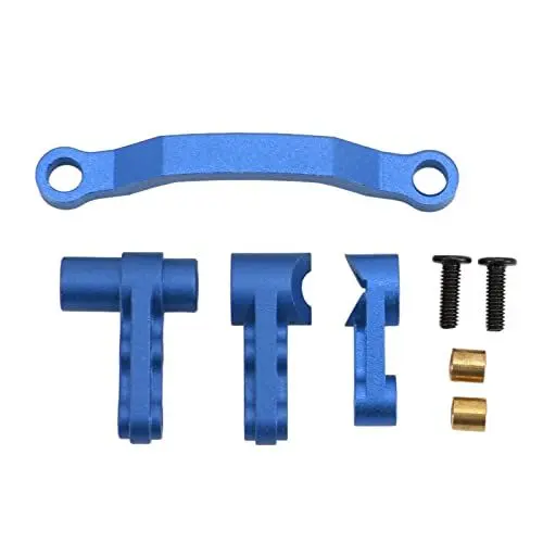 Produktbild: Ferngesteuerte Auto-Lenkgruppe, RC-Auto-Lenkgruppe aus Aluminiumlegierung, Kompatibel mit REMO 1/16 SMAX 1621 1625 1631 1635 1651 1655 A2505 RC-Auto(Blau) Automodellzubehör Modellspielzeug