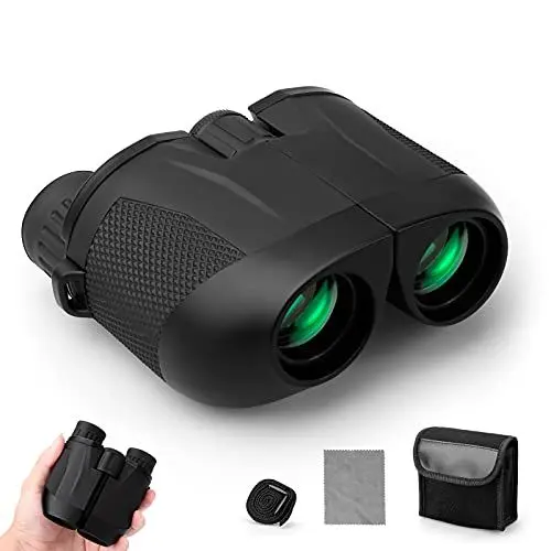 Produktbild: Fernglas, 10x25 Ferngläser mit Nachtsicht HD Wasserdicht Fernglas für Kinder und Erwachsene, fernglas klein mit BAK4-Prismen und FMC grün Linse für Reisen Vogelbeobachtung Wandern Jagd Sightseeing