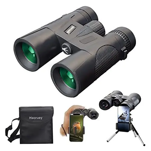 Produktbild: Fernglas Erwachsene Kompakt 12x42 HD Wasserdichtes Ferngläser mit Tragegurt Smartphone-Adapter und Teleskop Stativ Hochleistungs Feldstecher für Vogelbeobachtung die Jagd Wandern Camping Reisen