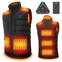 Produktbild: FERNIDA Beheizte Weste für Herren, Beheizte Activewear Westen mit 7,4V Akku, Elektrisch beheizte Jacke Heizweste für Arbeiten Wandern Skifahren Klettern, 8 Beheizte Zonen, L