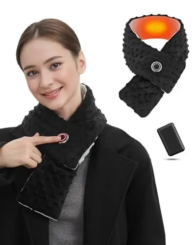 Produktbild: FERNIDA Beheizter Schal, Heizschal mit 4000mAh Batterie für Damen Herren, USB Electric Winter Schal Windschutz Nackenwärmer
