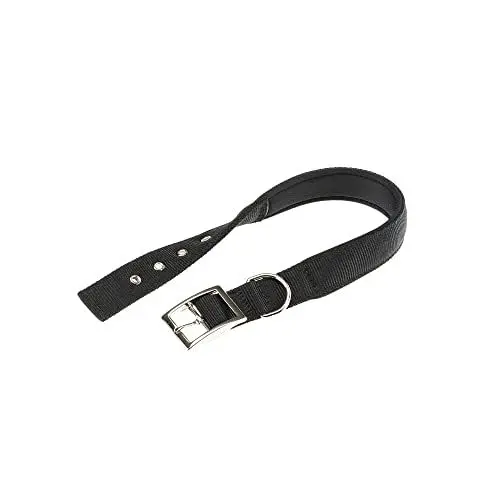 Produktbild: Ferplast Hundehalsband, Großes Hundehalsband aus gepolstertem Nylon, verstellbare Metallschnalle, Halsumfang 50-58 cm, Schwarz