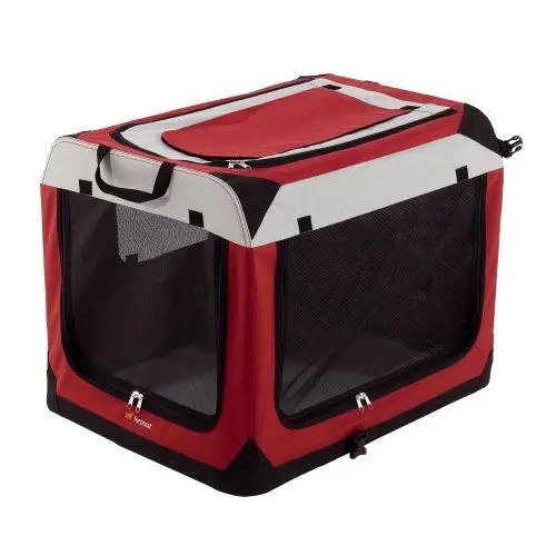 Produktbild: Ferplast Hunde Transportbox, Faltbare Hundehütte, wasserabweisend, tragbar, transportabel, Metallrahmen, Griffen, Taschen, Größe L, 70 x 52 x h 52 cm.