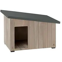 Produktbild: Ferplast Hundehütte kleine Hunde ARGO 100 aus FSC-Holz, Hundehaus Outdoor Wetterfest, Isolierende Kunststofffüße, 115 x 73 x h 81 cm.