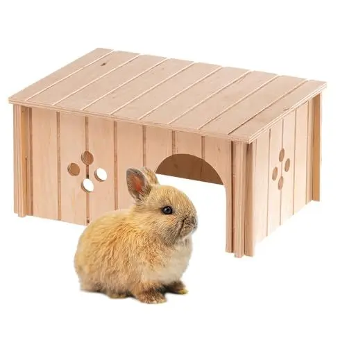 Produktbild: Ferplast Kaninchenhaus, Kaninchenkäfig Zubehör, mit Flachdach und Belüftungslöchern, im Bausatz, 33 x 23,6 x H 16 cm, SIN 4646 Holzhaus Kaninchen, Zwergkaninchen