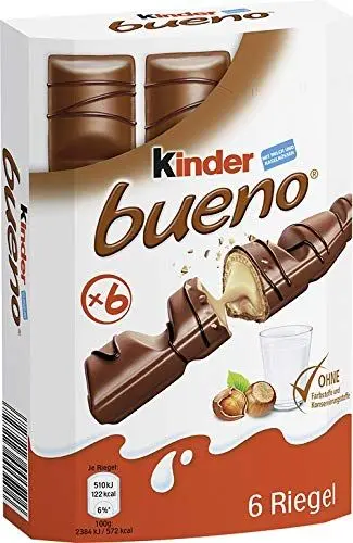 Produktbild: Kinder Bueno Vorratspack, 6 Riegel, 129 g