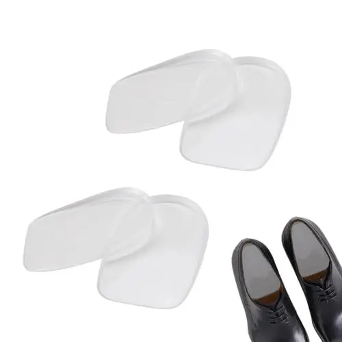Produktbild: Fersenkeil Kieselgel, HERKINDNESS 2 Paar Höhe Erhöhen Fersensporn Einlagen 12×6,5×1 cm, Weich Fersenkissen, Schuherhöhung mit Kleber, Passend für die Meisten Arten von Schuhen, Stiefeln und Sneakers
