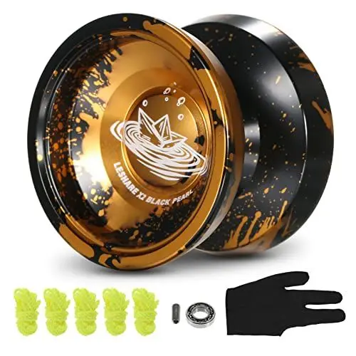 Produktbild: Fesjoy Yo-Yo Jojo Ball aus Aluminium mit Seilen für Lager und Handschuh