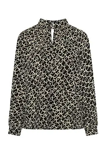 Produktbild: aleva Damen Langarmbluse 31229061-AL04, SCHWARZ WOLLWEISS, L