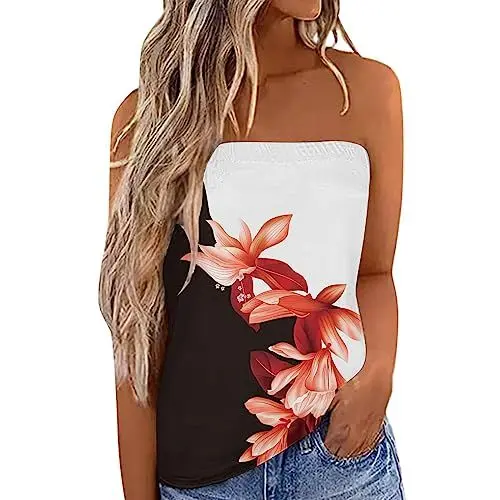 Produktbild: Festliche Oberteile Damen Zur Hochzeit Locker Häkeltop Off Shoulder Top Stricktop Atmungsaktiv Tank Top Oberteile Damen Top Elegant Shirts Tank Tops Rückenfreies Rückenfreies Oberteil（XXL，4-Wine）