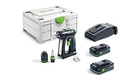 Produktbild: Festool Akku-Bohrschrauber C 18 HPC 4,0 I-Plus (mit Akkupacks BP 18 Li 4,0, Schnellladegerät, Werkzeugfutter, Magnet-Bithalter, Schnellspannbohrfutter, Bit, Gürtelclip), im Systainer