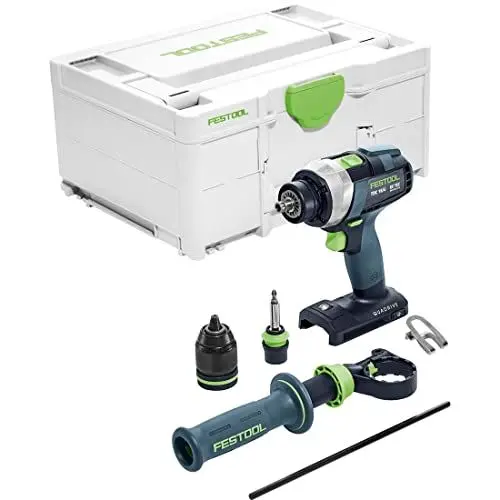 Produktbild: Festool Akku-Bohrschrauber TDC 18/4 I-Basic QUADRIVE (mit Werkzeugfutter, Magnet-Bithalter, FastFix Schnellspannbohrfutter, Zusatzhandgriff, Bit, Gürtelclip), im Systainer