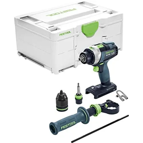 Produktbild: Festool Akku-Schlagbohrschrauber TPC 18/4 I-Basic QUADRIVE (mit Werkzeugfutter, Magnet-Bithalter, FastFix Schnellspannbohrfutter, Zusatzhandgriff, Bit PZ 2, Gürtelclip), im Systainer