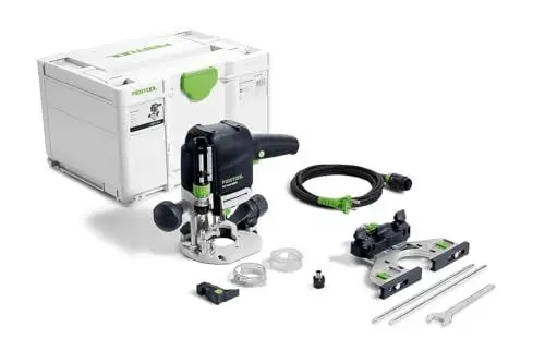 Produktbild: Festool Oberfräse OF 1010 REBQ-Plus (mit Seitenanschlag, Lichtmodul, Spannzange, Gabelschlüssel, plug it-Netzkabel), im Systainer