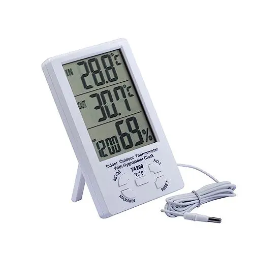 Produktbild: Feuchtigkeitsmesser im Innenbereich feuchtigkeitsüberwachung meter Raumtemperaturanzeige Hygrometer raumthermometer innen Digitales LCD-Thermometer Digitaler Bildschirm Weiß