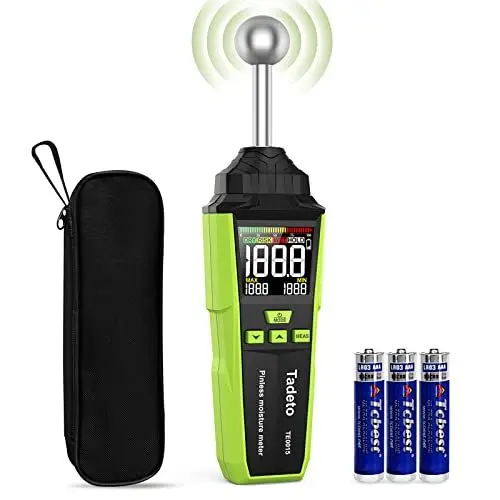 Produktbild: Feuchtigkeitsmessgerät, Zerstörungsfreie Messung Feuchtemessgerät mit Farb-LCD und Akustischem Alarm, Feuchtigkeitsmesser für Alle Baustoffe, Wände, Holz, Putz, Mauerwerk, 20-40 mm Analysetiefe