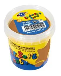 Produktbild: Feuchtmann 628.0501-9 - Kinder Soft Knete, lufttrocknende Modelliermasse in Braun, ca. 150 g, als Geschenk für kreatives Spielen