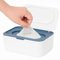 Produktbild: Feuchttücher Box, Seposeve Feuchtuchspender für Baby & Erwachsene, Nachfüllbare Feuchtes Toilettenpapier Box, Hält Tücher Frisch, Einhandbedienung, Blau