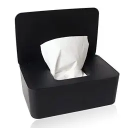 Produktbild: Feuchttücher Box, Feuchtes Toilettenpapier Box Feuchttücherbox Schwarz, Feuchttücher Box Baby, Aufbewahrungsbox Kunststoff Feuchttücher Spender mit Deckel für Zuhause und Büro