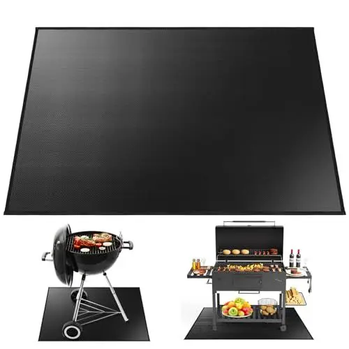 Produktbild: Feuerfeste Unterlage,Grillmatte für Gasgrill 160 * 100cm Hitzeschutzmatte Hitzebeständig bis 2000°F Ölbeständiger Wasserdichter Rutschfester Outdoor BBQ Matte für den Außengrill,Rasen,Terrasse.