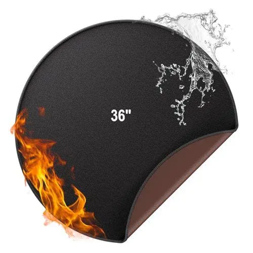 Produktbild: Feuerfeste Matte Feuerstelle Unterlage 2315°C Feuerschutzmatte Hitzeschutzmatte 91.4 cm BBQ Grills Matte Verdicken Splatter Grillteppich für BodenTerrasse,Deck,Rasen,Faltbare Wasserbeständige