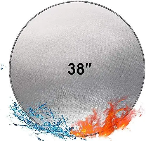 Produktbild: Feuerfeste Matte Unterlage Feuerschale 38 '' Rund Hitzeschutzmatte Feuerfeste BBQ Matte Splatter Protector Pad für Boden,Terrasse, Deck,Rasen,Camping,Faltbare Wasserbeständige Feuerstelle Zubehör