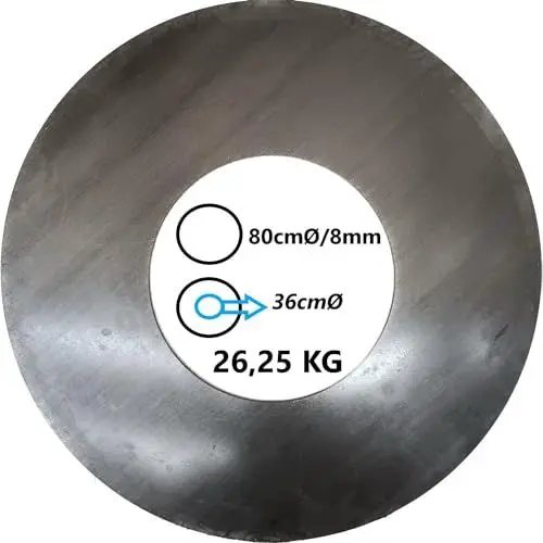 Produktbild: Feuerplatte 80cm rund Stärke 8 mm Grillplatte plancha feuerring für feuertonne feuerplatte Grill Platte Grillring