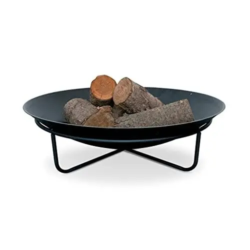 Produktbild: Feuerschale Ø90cm 4 Beine aus schwarzem Gusseisen – BROMO - Stahlbeine, schlichtes Design