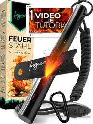 Produktbild: Der Feuerstahl Outdoor XXL I Mächtiger Feuerstein + Paracord Set, Extrem starker Funkenflug + Notfallpfeife, Magnesium Feuerstarter, Feuerstein Survival, Survival Ausrüstung, Outdoor Zubehör Survival