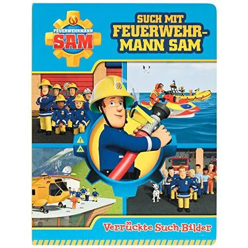 Produktbild: Feuerwehrmann Sam - Such mit Feuerwehrmann Sam - Verrückte Suchbilder - Wimmelbuch mit lustigen Lernspielen und Aufgaben - Pappbilderbuch mit 18 Seiten für Kinder ab 18 Monaten