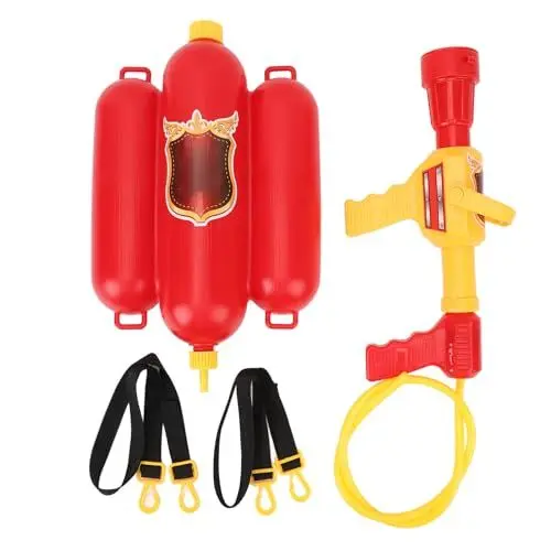 Produktbild: Feuerwehrmann-Rucksack, Wasserspielzeug, Feuerwehrmann-Rucksack, Wasserpistole, Spielzeug, Große Wassermenge, Große Reichweite, Roter Sommer für Kinder und Kleinkinder