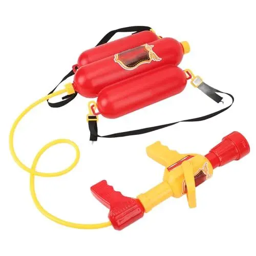 Produktbild: Feuerwehrmann-Rucksack, Wasserspielzeug, Rucksack, Wasserpistole, Blaster, Feuerlöscher, Wasserrucksack, Spritzspielzeug, für Outdoor-Spiele, Jungen und Mädchen,