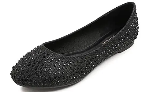 Produktbild: Feversole Damen Klassische Ballerinas Profilsohle Glänzende Paillette Flach