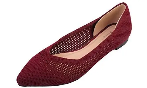 Produktbild: Feversole Point Loafer, Damen Ballerina Slip On Spitz Schuhe rutschfest Flach Stricken Sneaker Bequem Sommer Elegant Sportlich Flat Shoes Frauen