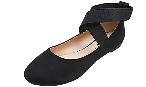 Produktbild: Feversole Suede Elestic Flat, Runde Spitze Stretchy Damen Ballerinas,Wildleder elastisch flach