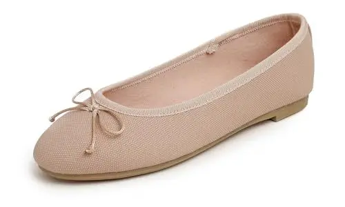 Produktbild: Feversole Women's Bow Tie Fashion Dress Slip On Shoes Round Toe Ballet Flat, Damen Klasssische Ballerinas Matt Balerinaschuhe Flach Damenschuhe Dreckiges Rosa Textur Veganes Leder 39 EU