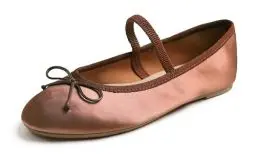 Produktbild: Feversole Women's Soft Breathable Mary Jane Memory Jane Halbschuhe,Flach Freizeit Tanzschuhe,Rostrot Seide Elastisch 40