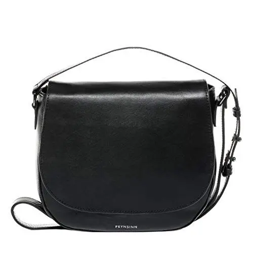 Produktbild: FEYNSINN kleine Schultertasche echt Leder - Handtasche ZOE Umhängetasche Damentasche mit Schultergurt - Ledertasche Damen schwarz handgefertigt