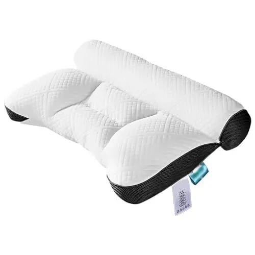 Produktbild: FGJCJ Nackenstützkissen, Zervikal Nackenkissen mit Gegenzug, 40x60 Kopfkissen Nackenschmerzen, Zervikal-Komfort Gänsedaunen-Kissen, Zervikale Orthopädisches Kopfkissen für Nacken, Schulterschmerzen