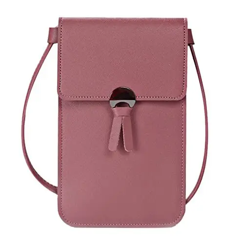 Produktbild: FGUUTYM Snowboard Taschen für Frauen, verstellbarer Riemen, Umhängetasche mit sichtbarem Handy-Fenster, Damen, lässige Crossbody- Mit Taschen Schwarz (A, One Size)