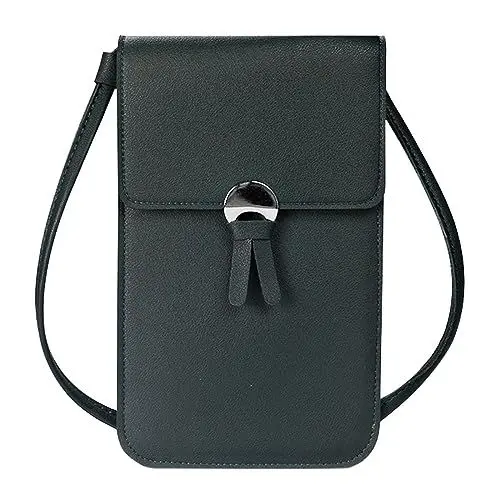 Produktbild: FGUUTYM Snowboard Taschen für Frauen, verstellbarer Riemen, Umhängetasche mit sichtbarem Handy-Fenster, Damen, lässige Crossbody- Mit Taschen Schwarz (B, One Size)