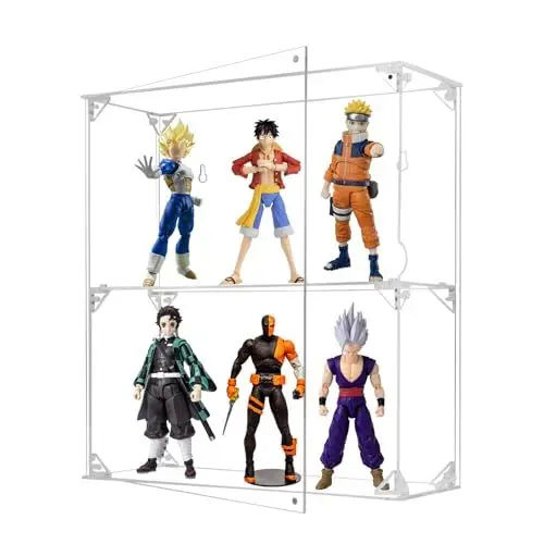 Produktbild: FHMIDIC Acryl Vitrine, 2-Schicht transparente Vitrine für Actionfiguren, Wandvitrine staubdichte Schaukasten, Alternative Glasvitrine für Sammlerstücke, Lego, Modelle, Spielzeug (30.4x10.2x33.3cm)